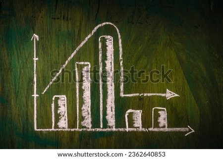 Graph on blackboard, concept for international statistic day 