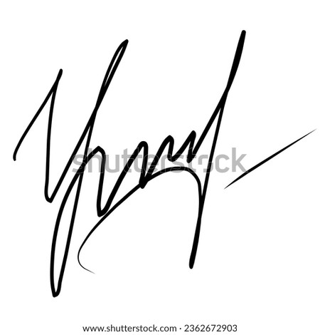 Vector handwritten autograph template isolated on white background