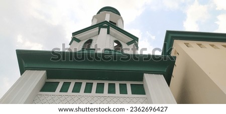 The front tower of a mosque in the Semarang area, Central Java, Indonesia