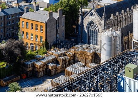 Aerial view of Guiness stout factory, the Ireland's most popular tourist attraction in Dublin, Ireland Royalty-Free Stock Photo #2362701563