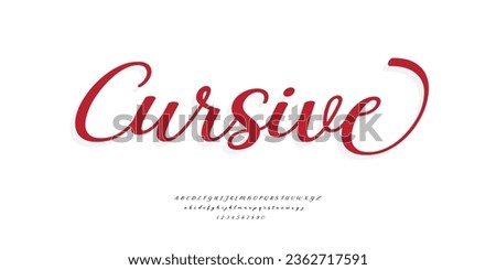Cursive font Alphabet Typography Typeface, Elegant, flowing script, adds a touch of sophistication to design and writing Royalty-Free Stock Photo #2362717591