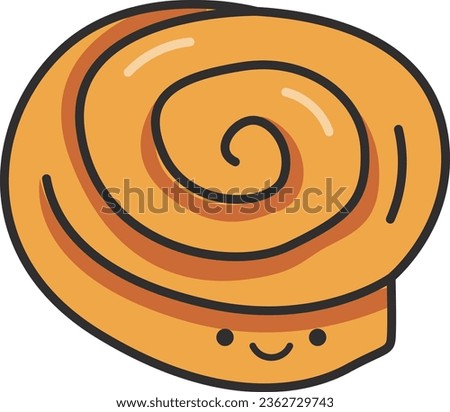 Cinnamon roll icon in trendy flat style isolated on white background for your web site design, logo, app, UI. Cinnamon roll vector illustration