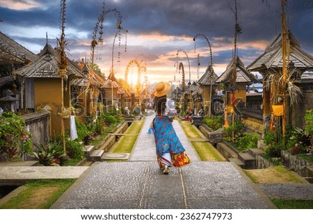 Penglipuran Village in Bali, Indonesia old village The cleanest village in the world Traditional buildings are exquisite and beautiful. Live a traditional life Royalty-Free Stock Photo #2362747973