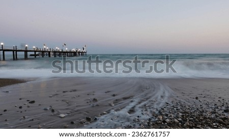 Pier at the beach, long exposure photography, Türkiye