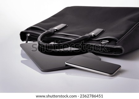 Business bag and tablet device. business image