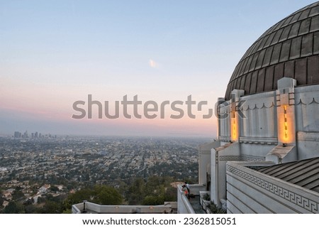 los angeles nocturnal aerial view from observatory