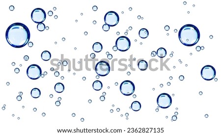 Oxygen bubbles from water. on isolated transparent background