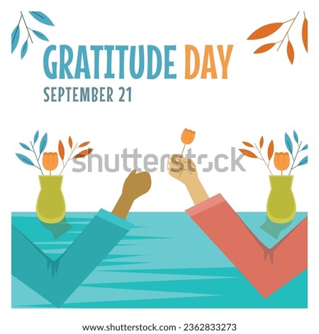 world gratitude day vector for poster and banner with collection of flowers and beautiful typography ,
it contains clipping mask