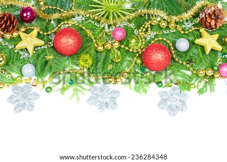 Beautiful Christmas Tree decoration isolated white background