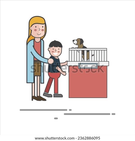 Illustration set of pet shop and best design