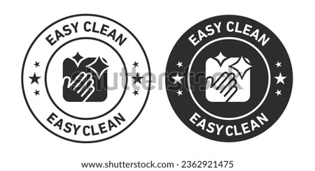 Easy Clean Icons set in black filled and outlined. Royalty-Free Stock Photo #2362921475