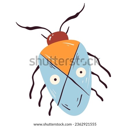 Insect cute beetle bug butterfly fly isolated concept. Vector flat graphic design illustration