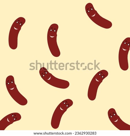 Sausage meat pattern cartoon vector 