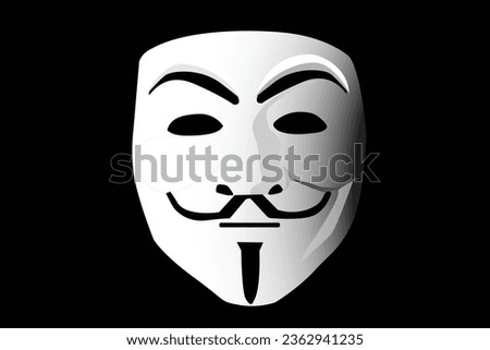 hacker mask. white color hacker mask. Royalty-Free Stock Photo #2362941235