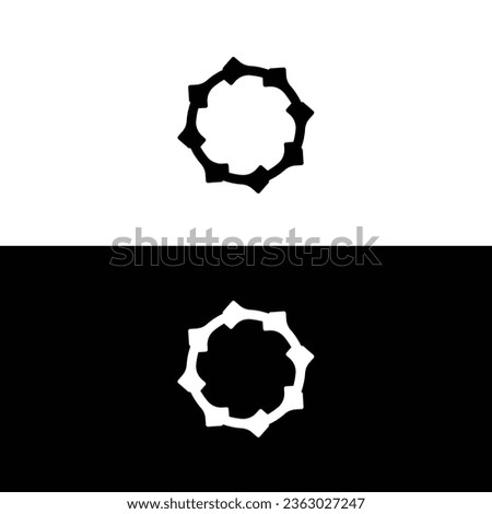 Black and white vector logo template design  