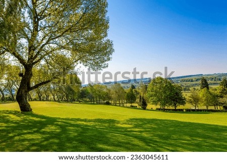 Golf course in the hills on sprintime