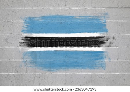 Botswana flag colors painted on brick wall