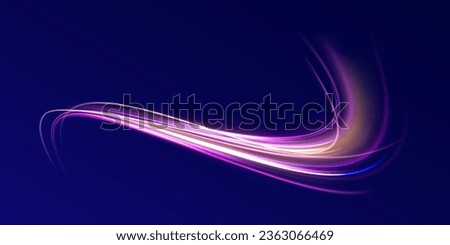 Abstract blue and red light motion background. Electric swirl lines, neon light effect. Neon blurred circles in motion. PNG vector light pink and purple lines swirling in a spiral.