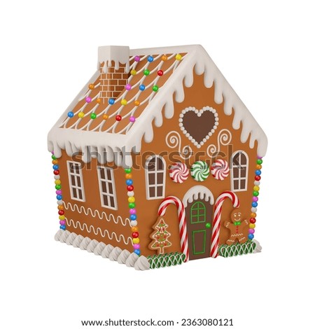 christmas gingerbread house 3d vector Royalty-Free Stock Photo #2363080121