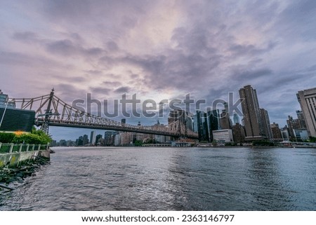 New York City Skyline with Clouds
