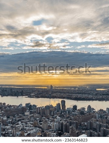 New York City Skyline with Clouds