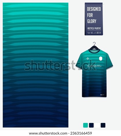 Soccer jersey pattern design. Geometric pattern on green background for soccer kit, football kit, cycling, e-sport, basketball, t shirt mockup template. Fabric pattern. Abstract background. Vector.