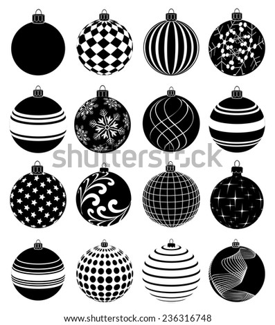 Christmas balls icons set