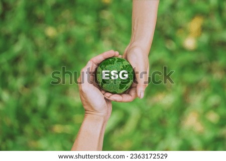 ESG concept ,Sustainable development goal (SDGs) Ideas for Sustainable development and green business based  Global communication network with Environment icon  Environmental technology
