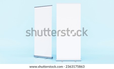 Two Standees Rollup Banner Mockup Presentation in Plain Background