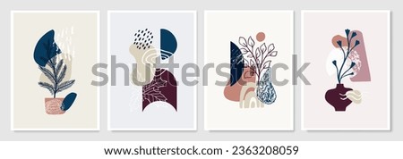 Christmas Warm Abstract Contemporary Poster Set. Grunge Trendy Wallpaper Design. Boho Winter Home Design Wall Art. Liquid Organic Shapes, Texture and Christmas Tree Branch, Pine Cone. Abstract Cover.