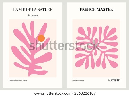 Abstract art posters template. Modern trendy Matisse minimal style.  Royalty-Free Stock Photo #2363226107