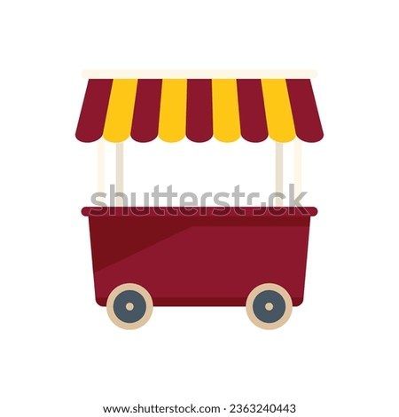 Vendor snack icon flat vector. Store market. Booth mobile isolated