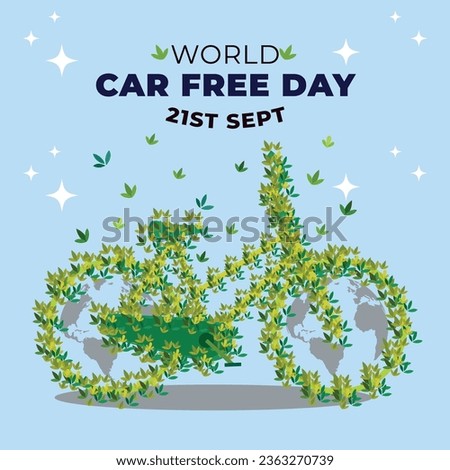 World car free day is observed every year on September 22. Vector eps 10, abstract background.