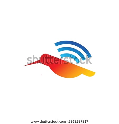 Bird with Signal Logo, Bird network logo, signal logo design