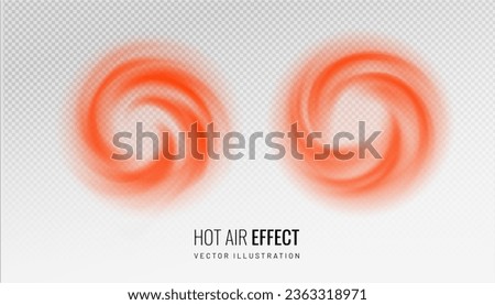 Circular hot air flow effect icon on a transparent background. Warm air element for heater. Gradient curve line - vector illustration. Royalty-Free Stock Photo #2363318971