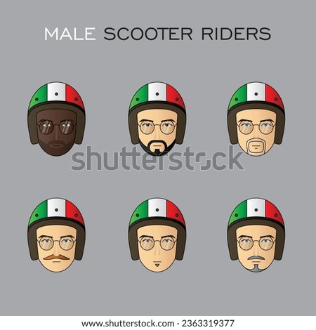 Male Scooter Riders Avatar Wearing Glasses
