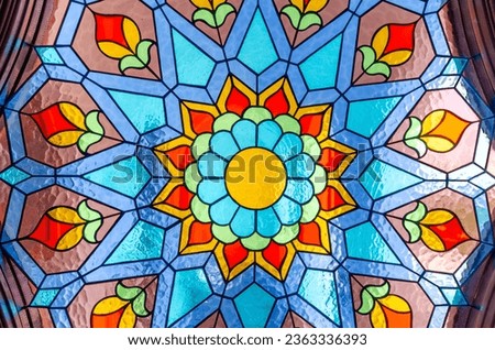 colored glass retro style window abstract background pattern Royalty-Free Stock Photo #2363336393