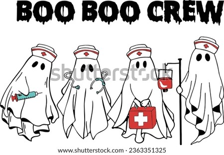 Boo Boo Crew Svg File, Ghost Nurse Svg, Funny Nurse, Cute Ghost Svg, Halloween, Nursing, Spooky Royalty-Free Stock Photo #2363351325