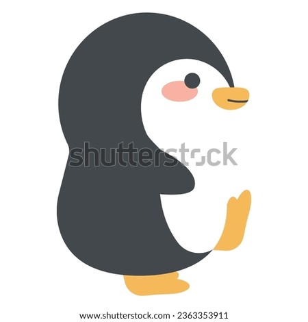 Cute penguin walking cartoon animal 