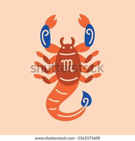 Scorpio color concept. Zodiac sign. Astrology and horoscope. Predictions and human character. Element water. Ruler Pluto.