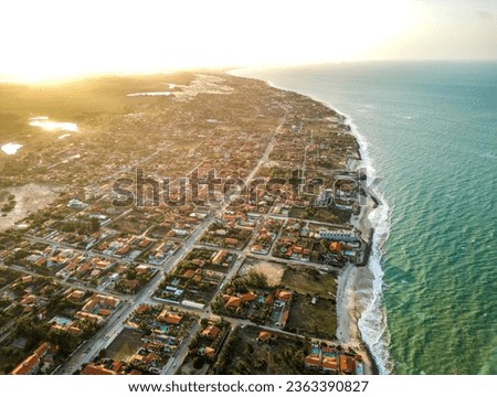 Aerial view of the city close the coast