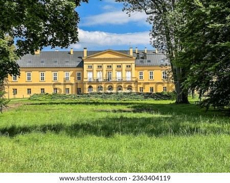 Koszecin, Poland, August 13, 2023: A former palace that is the seat of the "Slask" Song and Dance Ensemble in Koszecin .