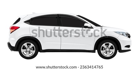 Side view white suv car isolated on white background with clipping path Royalty-Free Stock Photo #2363414765