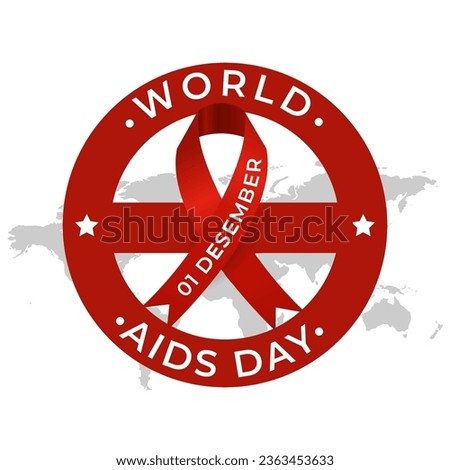 World Aids Day poster with ribbon hiv prevention month