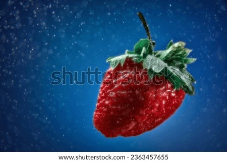 "Droplets of Delight: Strawberries in Splash"