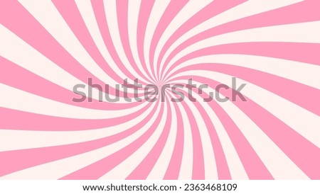Strawberry ice cream pink swirl pattern, milk twist candy backdrop. Vector delightful ornament, resembling lollipop and caramel sweet confections with a whimsical spiral design. Whirlpool wallpaper Royalty-Free Stock Photo #2363468109