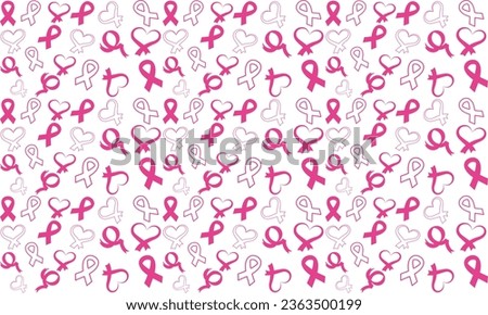 Breast cancer awareness month symbol emblem seamless pattern. vector.Breast cancer awareness pattern
