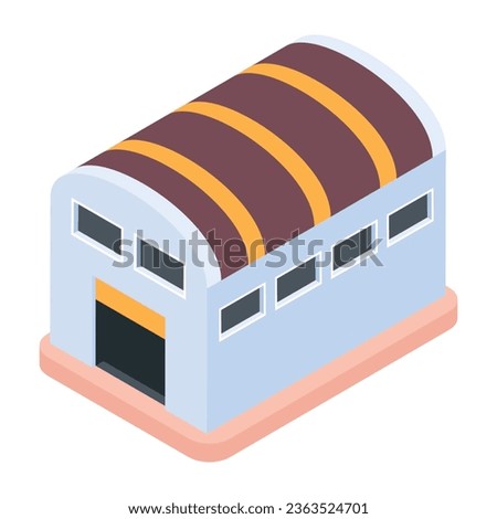 An isometric icon showing hay shed 