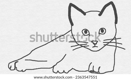 Modern one line art cat with abstract shapes isolated on white background. Hand drawn continuous line art illustration for fashion, prints, posters, leaflets, cards or invitations. Abstract cat trendy