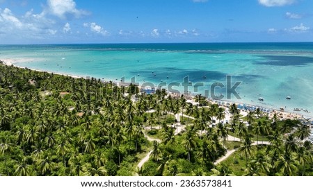 Beach Scene At Maragogi In Alagoas Brazil. Tourism Landscape. Caribbean Background. Travel Scenery. Vacation Destination. Stunning Scene. Beach Scene At Maragogi In Alagoas Brazil. Royalty-Free Stock Photo #2363573841